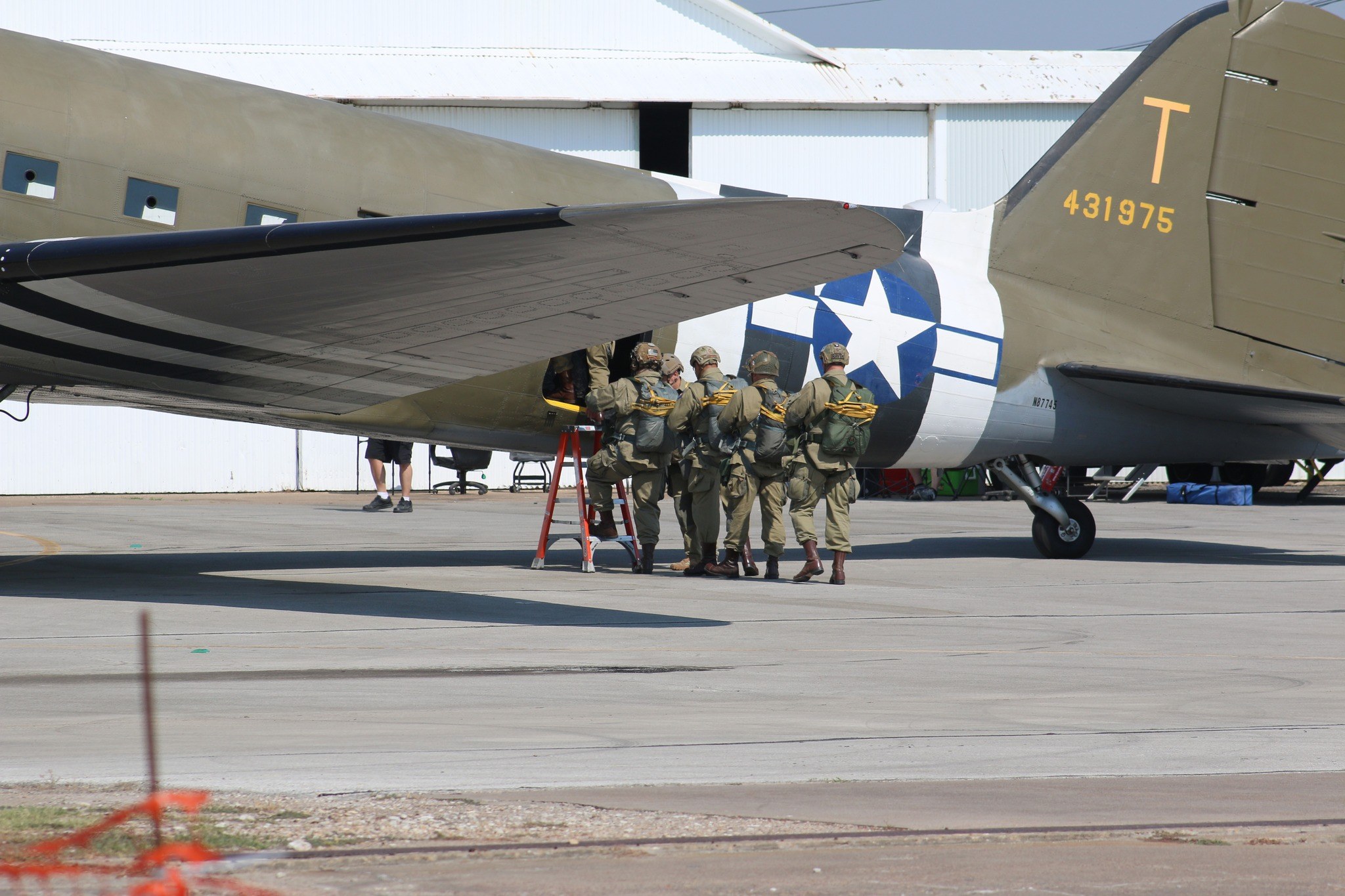Paratroopers loading in C 47